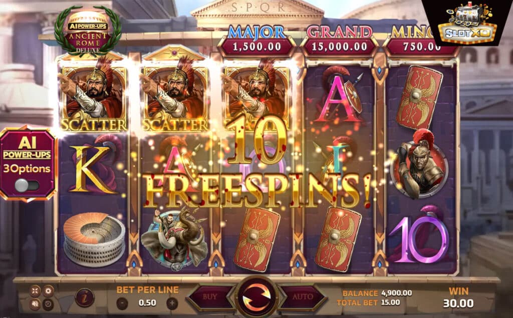 ตัวอย่างสล็อต Ancient Rome Deluxe AI