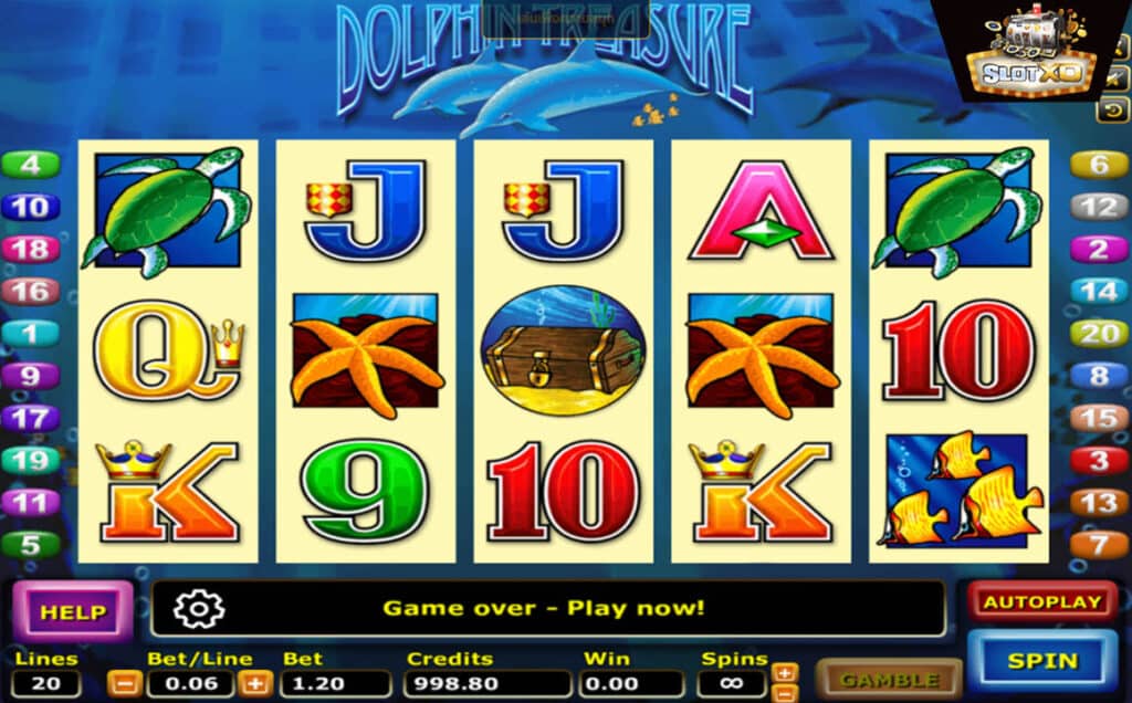 ตัวอย่างสล็อต Dolphin Treasure