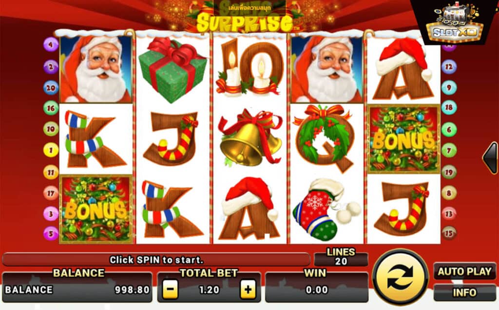 ตัวอย่างสล็อต Santa Surprise