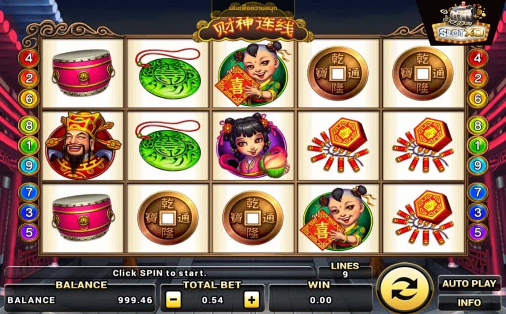 ตัวอย่างสล็อต Lucky God Progressive