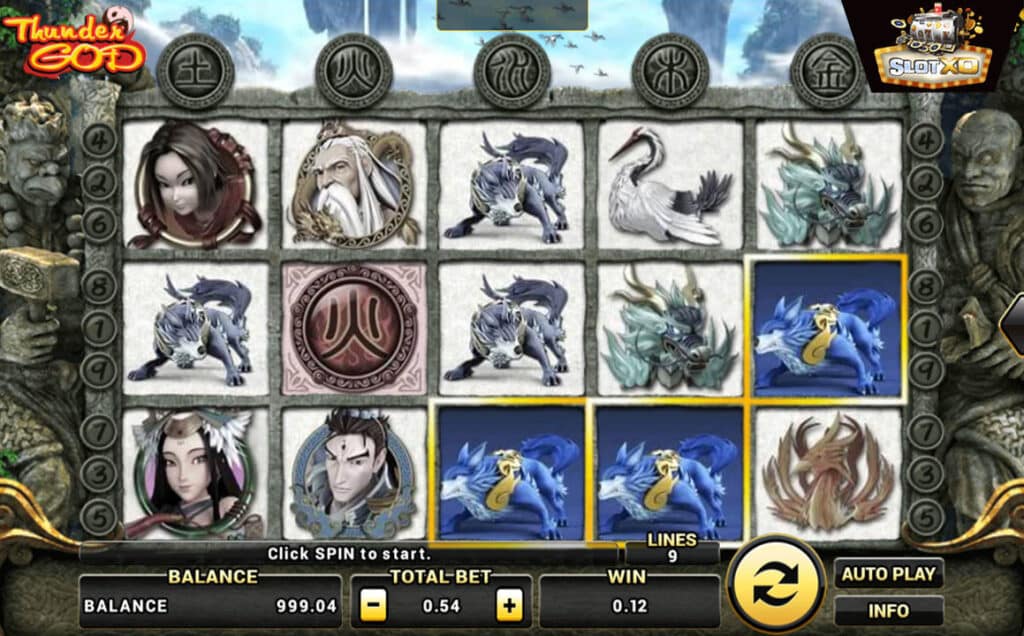ตัวอย่างสล็อต Thunder God