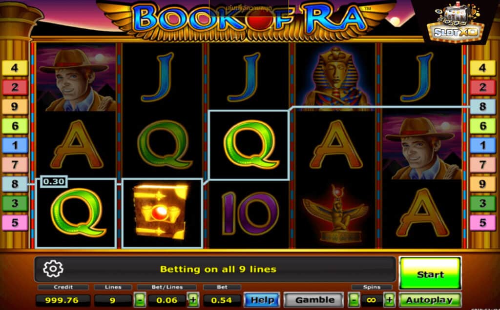 ตัวอย่างสล็อต Book of Ra